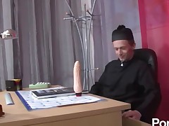 Nun gets fisted and a jock in her ass